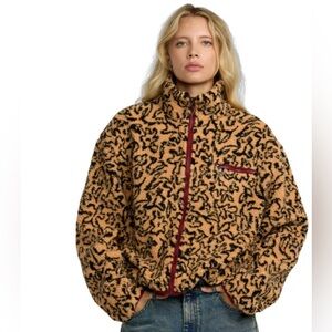 RCVA Women's Tan and Black Patterned Jacket M